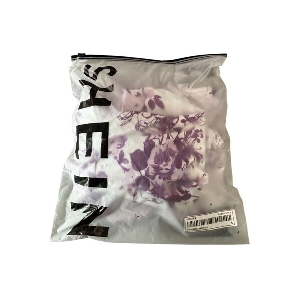 Shein Womens White & Purple Floral Print Mini Dress & Open Back Size S - Picture 7 of 8